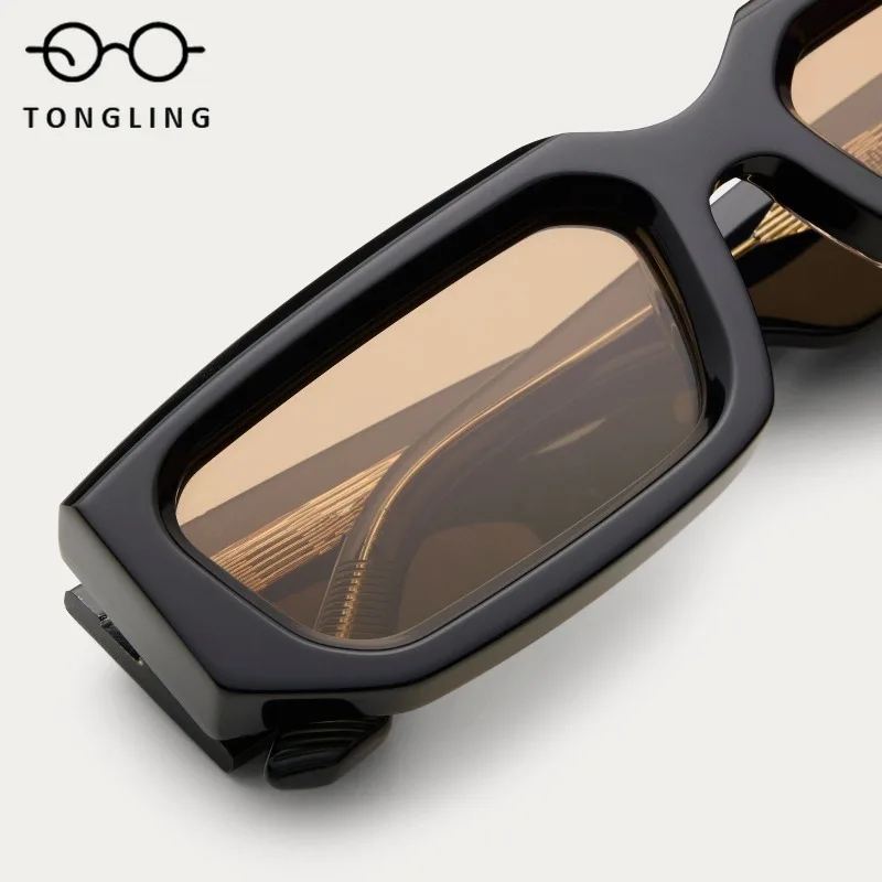 نظارات شمسية عصرية جديدة لعام 2025 للرجال مصنوعة يدويًا من خلات سميكة عالية الجودة مربعة الشكل للاستخدام الخارجي واقية من الأشعة فوق البنفسجية