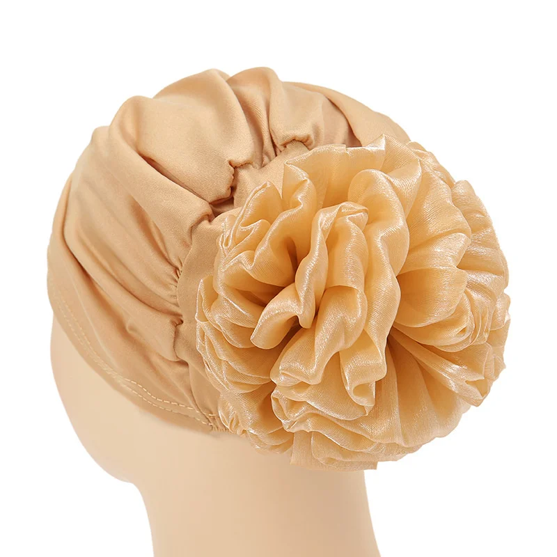 Gorro de encaje Floral para mujeres indias, turbante para quimio, pérdida de cabello, cáncer, gorro, bufanda para la cabeza, envoltura elástica,