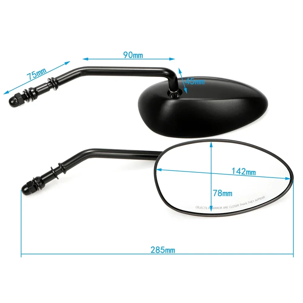 1 Pair Universal 8mm Motorcycle Rearview Mirror CNC Aluminum Handlebar End Side Mirror for Harley Dyna Bobber Chopper Old School