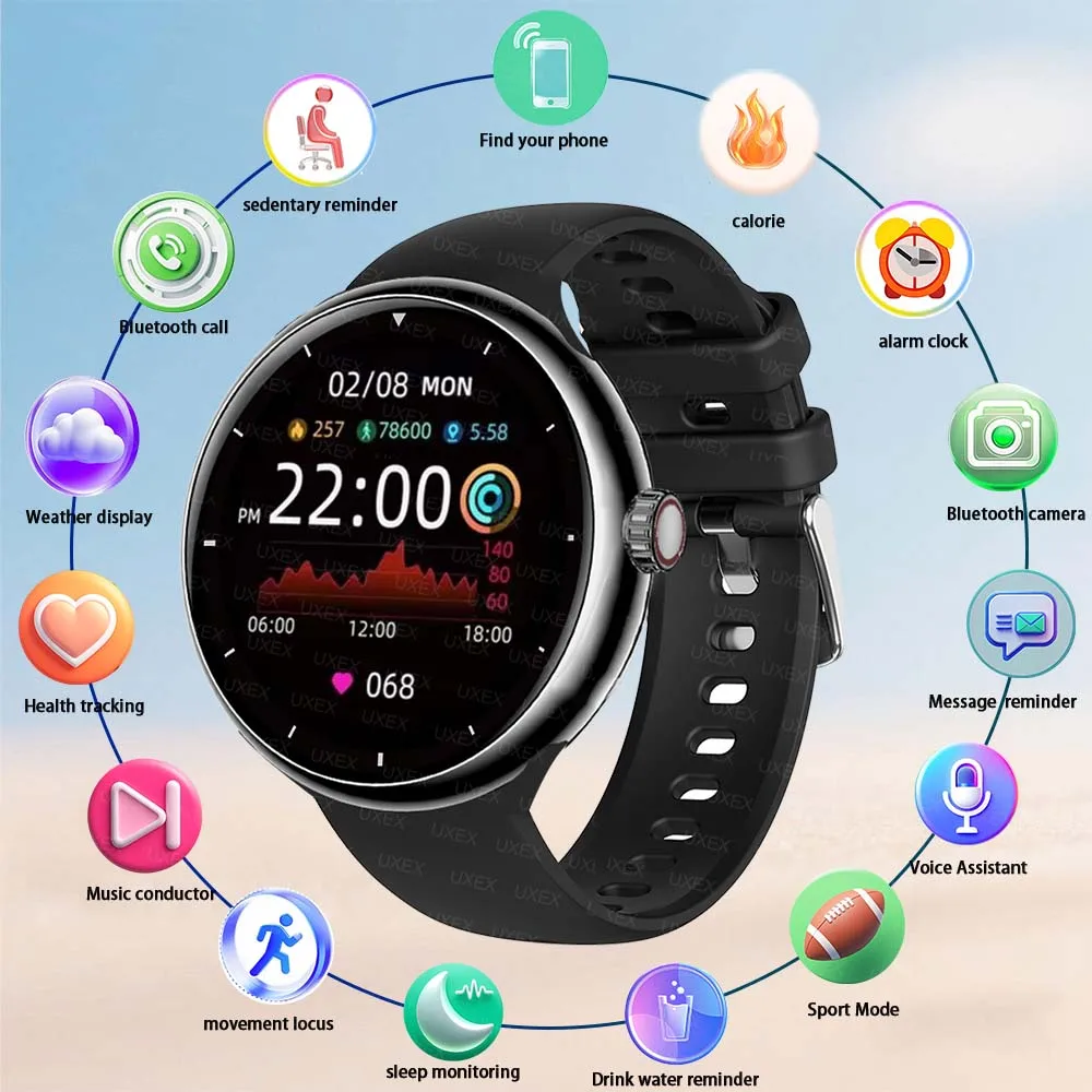 New Fashion Smartwatch Global Version Male 1.5” HD Display App Control Fitness Monitoring  Bluetooth Call Voice Assistant Women