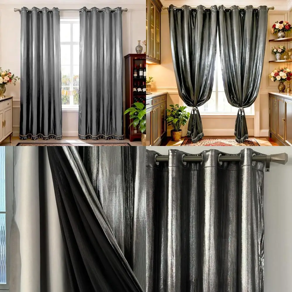 

Элегантные серые двухслойные затемняющие шторы 54x90 дюймов для спальни и гостиной