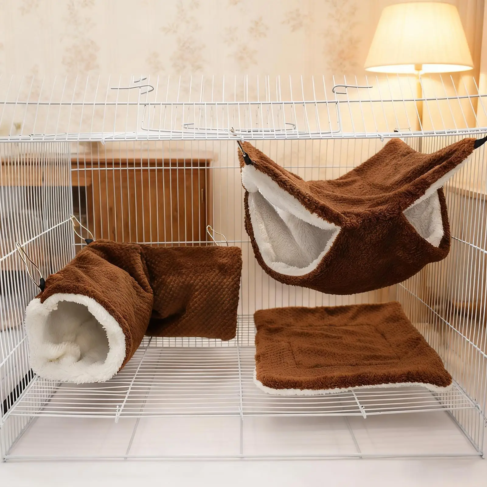 شينشيلا أرجوحة كهف نفق حصيرة الدافئة الصغيرة الحيوان أرجوحة ل السكر شراعية النمس قفص النوم الراحة إخفاء اللعب #1