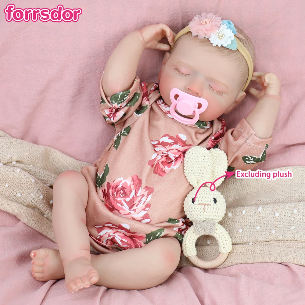 

18-дюймовые реалистичные спящие куклы для девочек Розали, реалистичные мягкие виниловые куклы для тела, ручная роспись волос, 3D кожа, высокое качество, Рождественский подарок