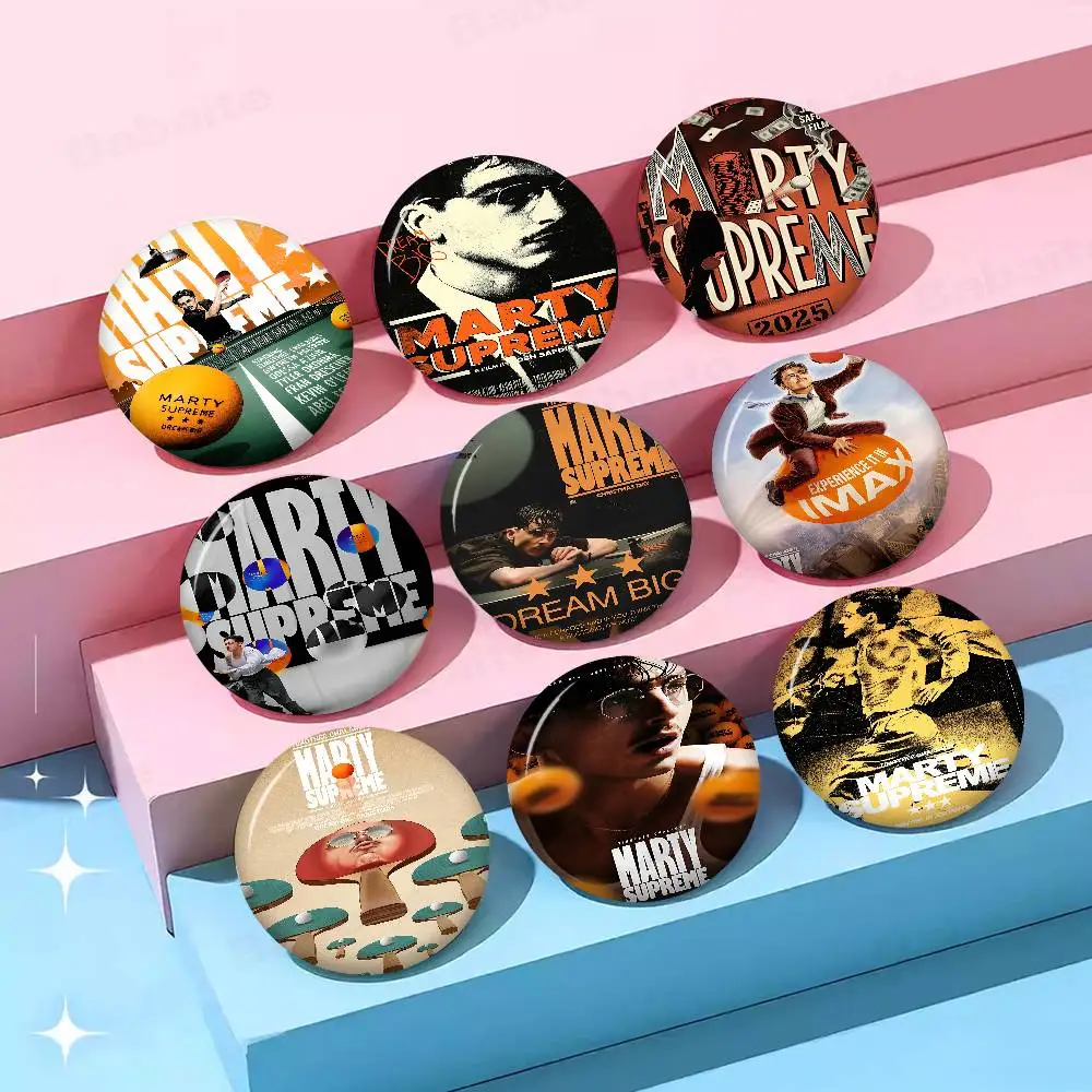 Movie M-Marty Supreme Soft Button Pin Bright Printed Icon Gift For Friends Badge Collar Brooch Lapel Pin Metal