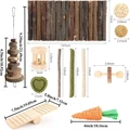 12pcs Natural Wood