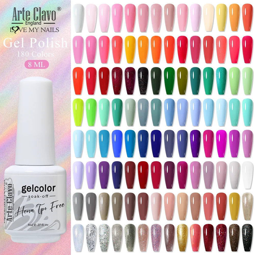 Arte Clavo Tpo Hema Free Gel Nail Polish 8ml Semi-permanent High Gloss UV Varnish Environmental Friendly Enamel Gellac Lak