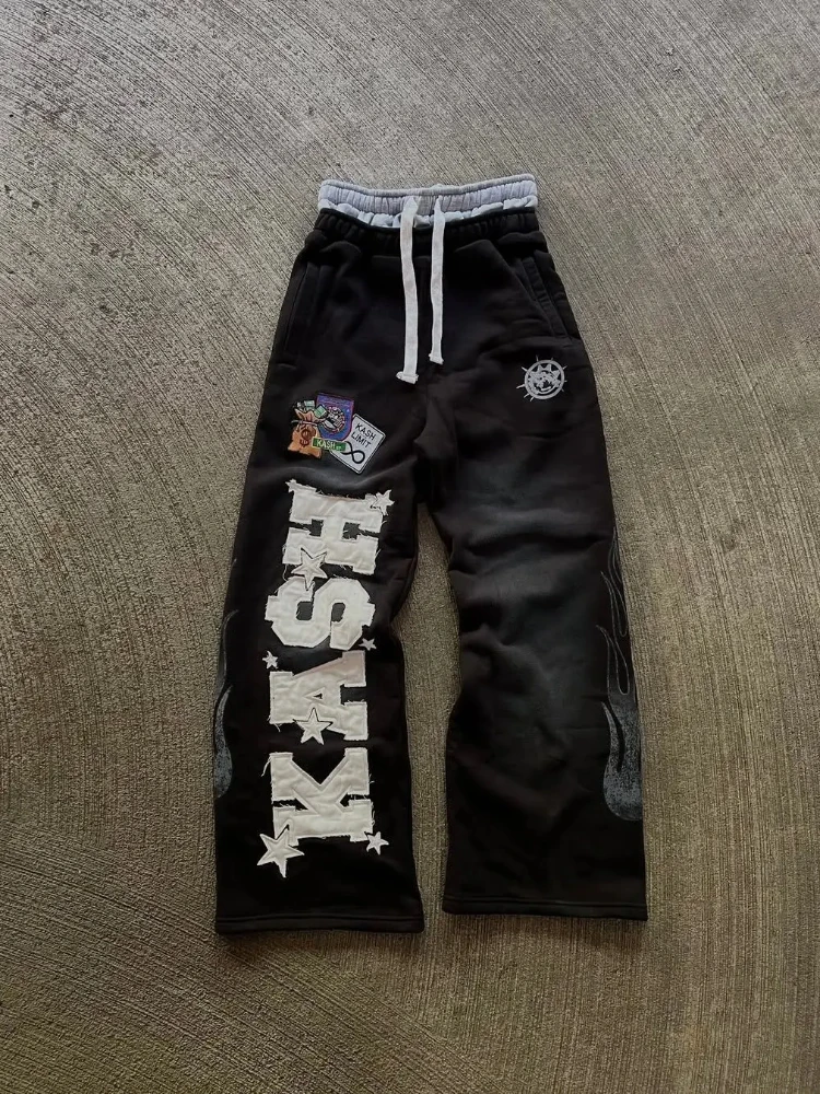 Свободные широкие брюки с двойным поясом, повседневные брюки, универсальные брюки с цветными блоками, модный тренд