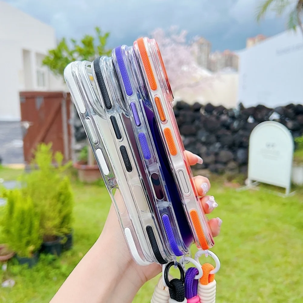 Tali Magnetik Laser Gradient Untuk Casing Magsafe untuk iPhone 17 Pro Max Air 16e 15 14 Plus 13 12 11 Pro Casing Ponsel Akrilik Transparan