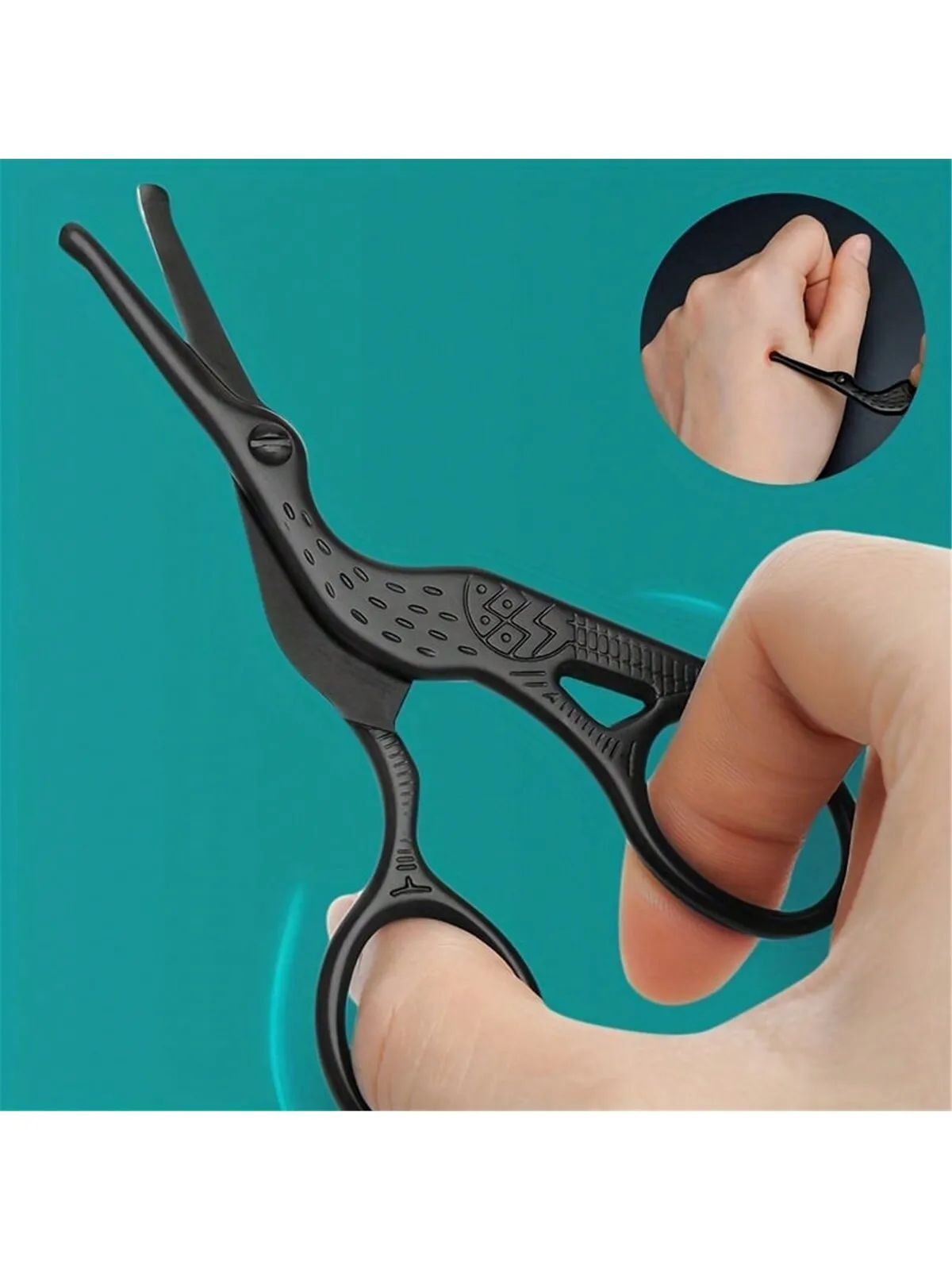 Nose Hair Scissors, Stainless Steel Rounded Tip Trimmer, Precision Eyebrow Scissor, Safe Facial Hair Grooming Tool, Compact for view 3