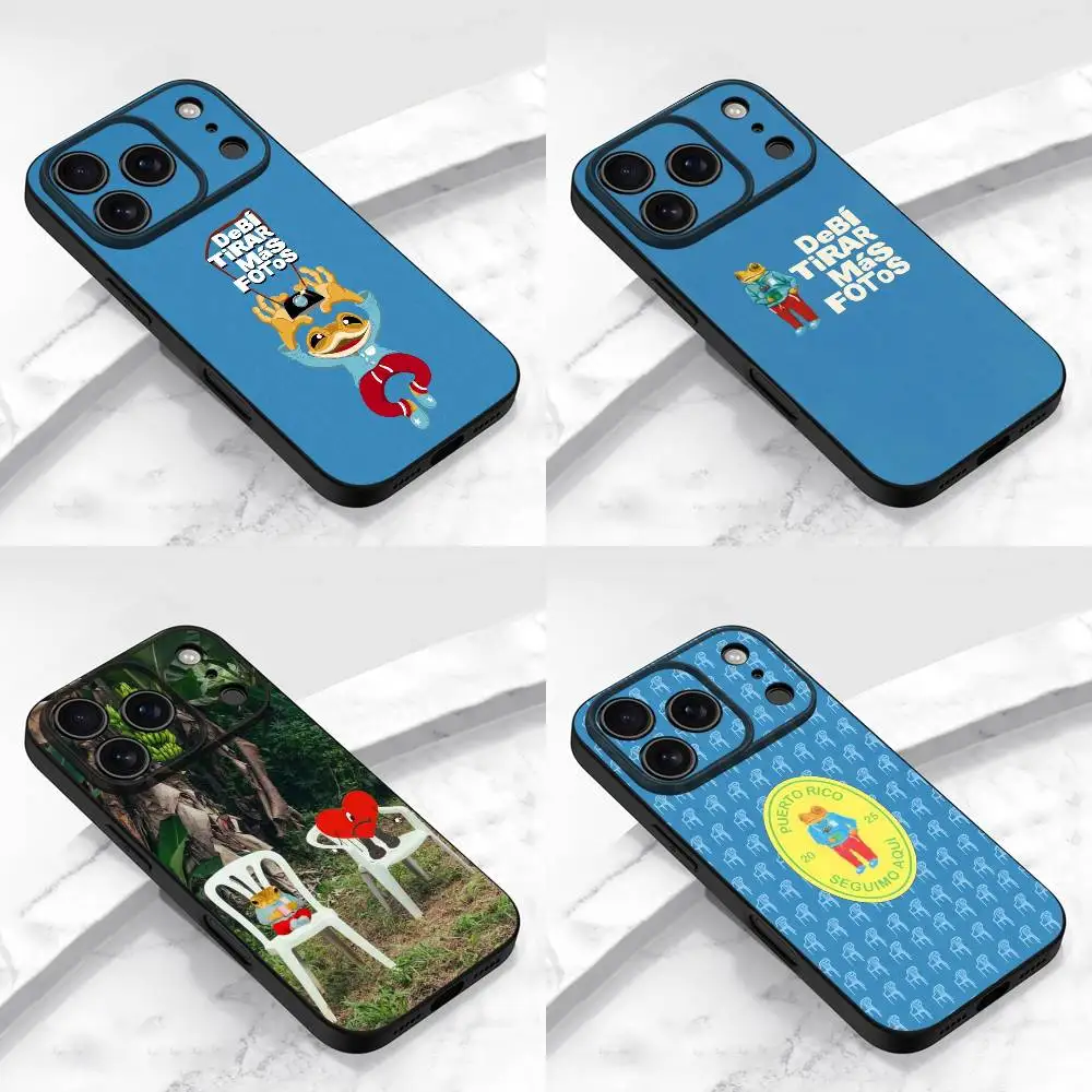 

B-Bad B-Bunny DeBi TiRAR MaS FOToS DTMF Phone Case For iPhone 17,16,15,14,13,12,11,Pro,Max,Plus,E,Air,Mini Black Cover