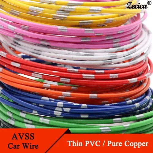Cables automotrices AVSS de 5-50m, aislamiento de PVC fino, línea de cobre puro 22/20/18/16/14/13 AWG, Cable de Audio para altavoz DIY, Cable de coche