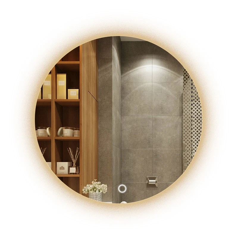 

Smart mirror touch screen led round bathroom toilet toilet anti-fog