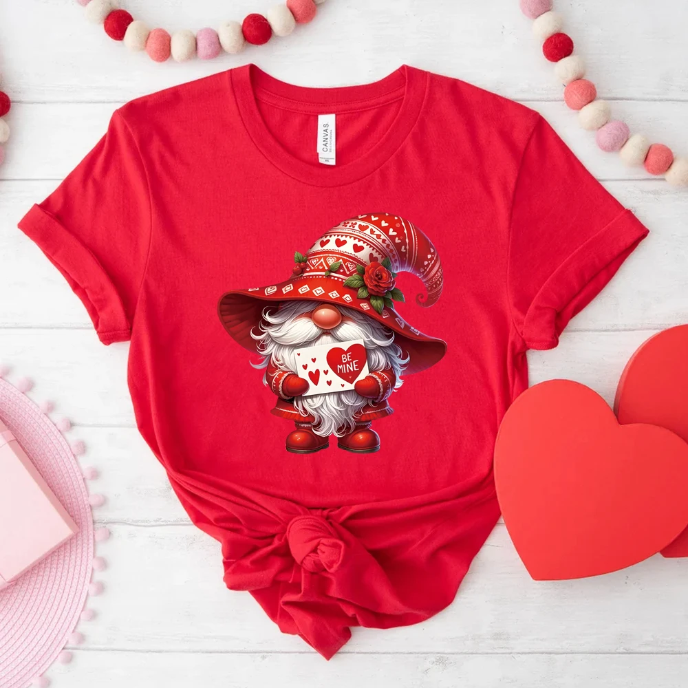 花を持ってバレンタインデーを愛する小さな小人、ステッカーを転写し、手動アイロンに適しています、DIY、1セットあたり6個