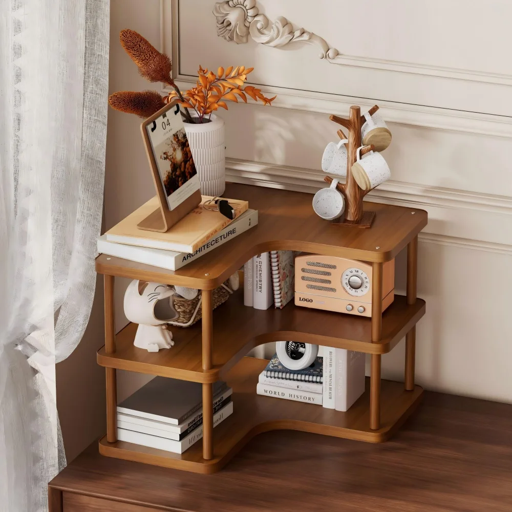 Multi Tier Wooden Storage Shelf for Kitchen Bathroom
