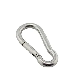 5 Pieces Silver Carabiner Hook Marine Stainless Steel 50mm 60mm 70mm 80mm Length Large Heavy Duty Stainles Carabiner
