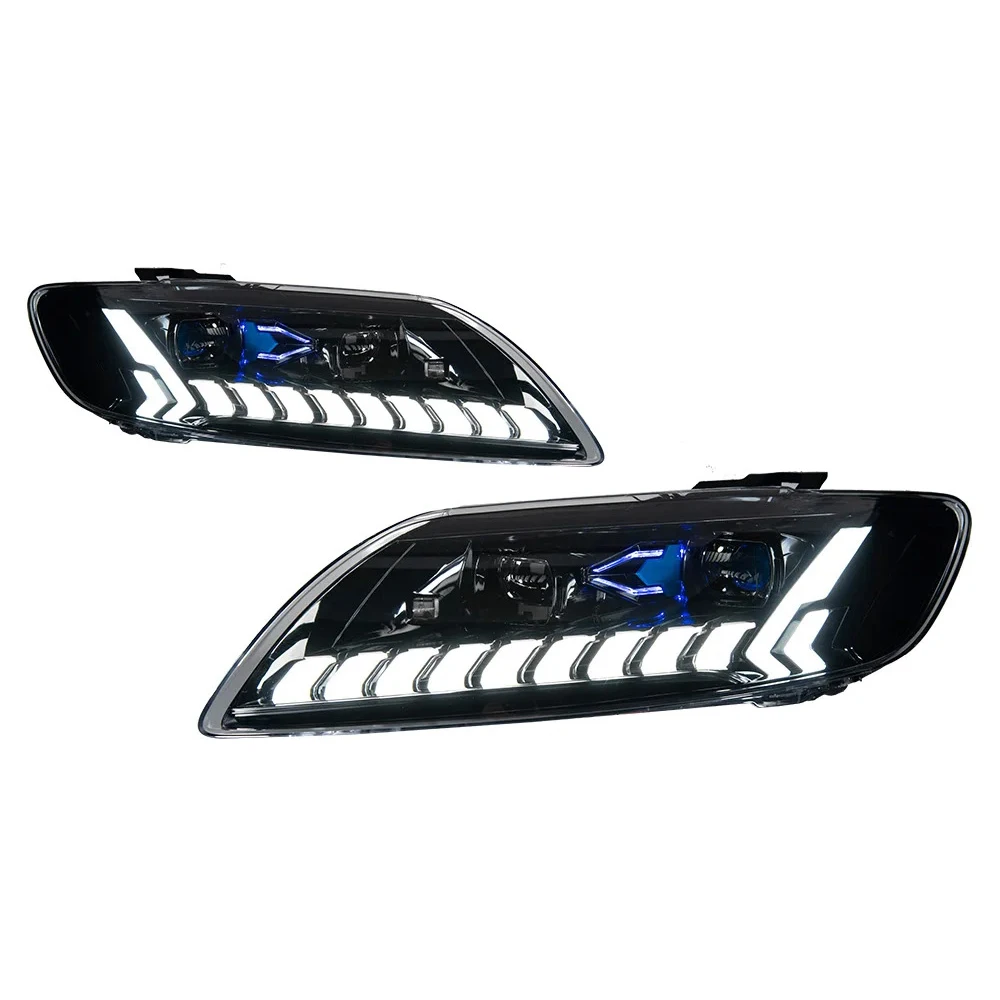 For Q7 2006-2015 Car Front Lamps LED Auto Headlights Assembly Clear Lens Dynamic Flicker Projector Accessories Upgrade