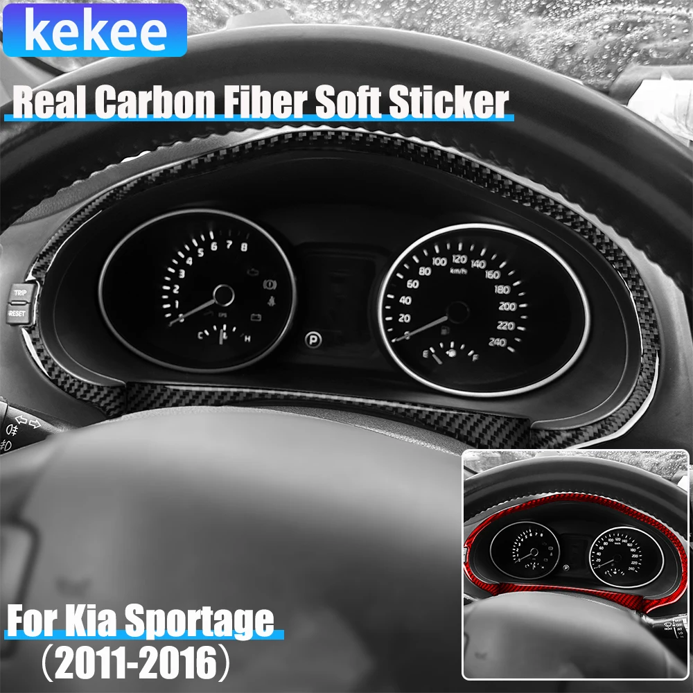

Автомобильные аксессуары из настоящего углеродного волокна, рамка спидометра, декоративная крышка, мягкая наклейка для Kia Sportage 2011 2012 2013 2014 2015 2016