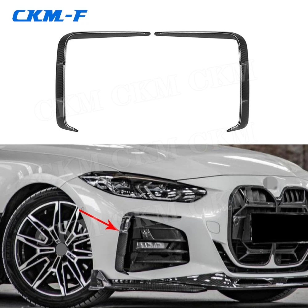 

Dry Carbon Fiber Front Bumper Decoration for BMW 4 Series G22 G23 2021+ FRP Front Bumper Fins Splitters S Stlyle Car Accessories