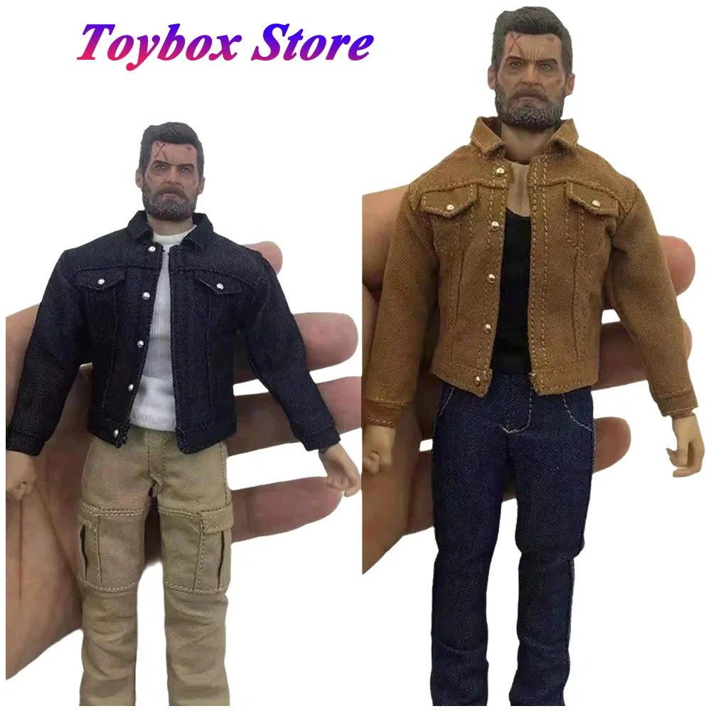 

1/12 Hugh Jackman Wolf Uncle Denim Jacket Vest Jeans Plain Clothes Set Accessory For 6" Wolverine Figure Cosplay Toys Decoration
