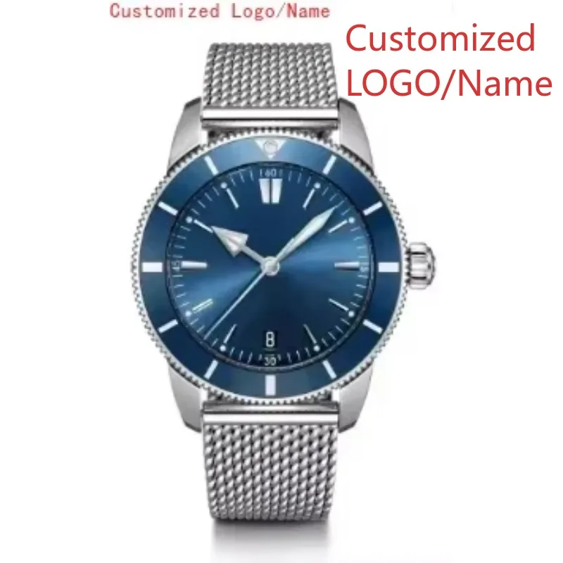 Relógio mecânico automático masculino de luxo superocean preto azul borracha rosa ouro relógios esportivos cerâmica personalizado