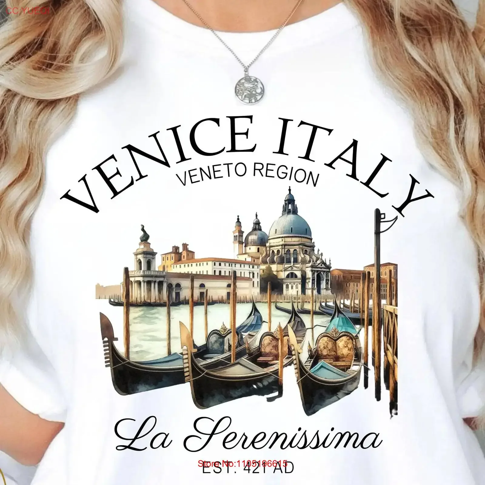 Venice Italy T Shirt La Serenissima Gondola Scene Romantic Italian City Travel Veneto Region Souvenir  vintage Washed