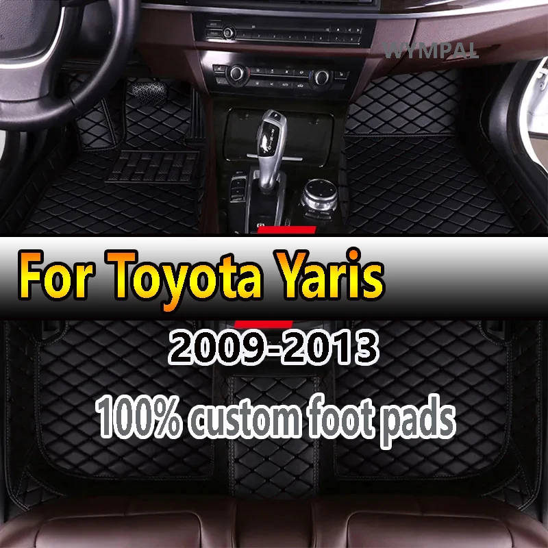 Car Floor Mats For Toyota Yaris 2008 2009 2010 2011 2012 2013 Custom Auto Foot Pads Automobile Carpet Cover Interior Accessories