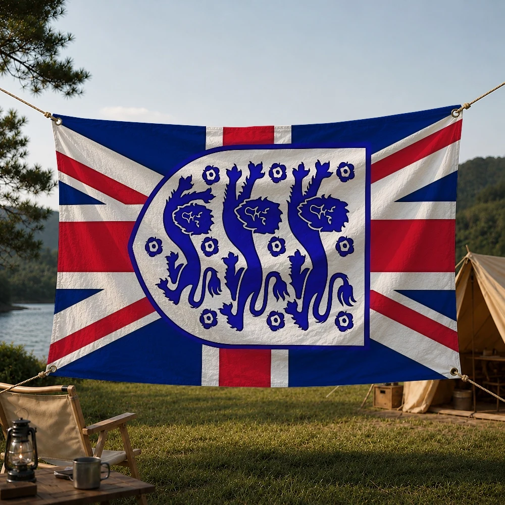 Plantagenet  Three Lions logo Outdoor Flag for Home Camping Party Club Decor Garden Yard Wall Hanging Banner