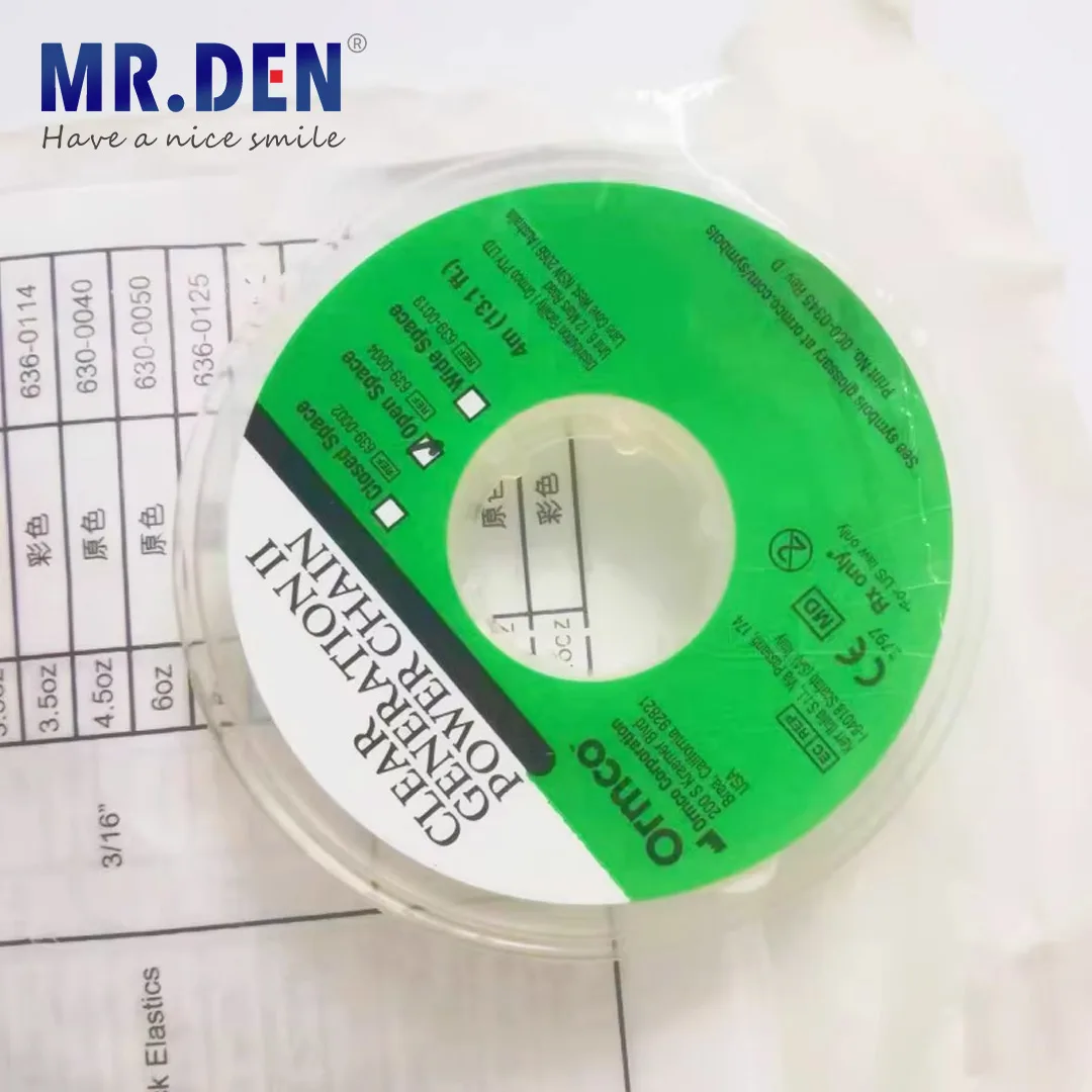 MR DEN Ormco Dental Materials Orthodontic Rubber Bands Traction Clear Power Thread Generation Chain Elastic Wires