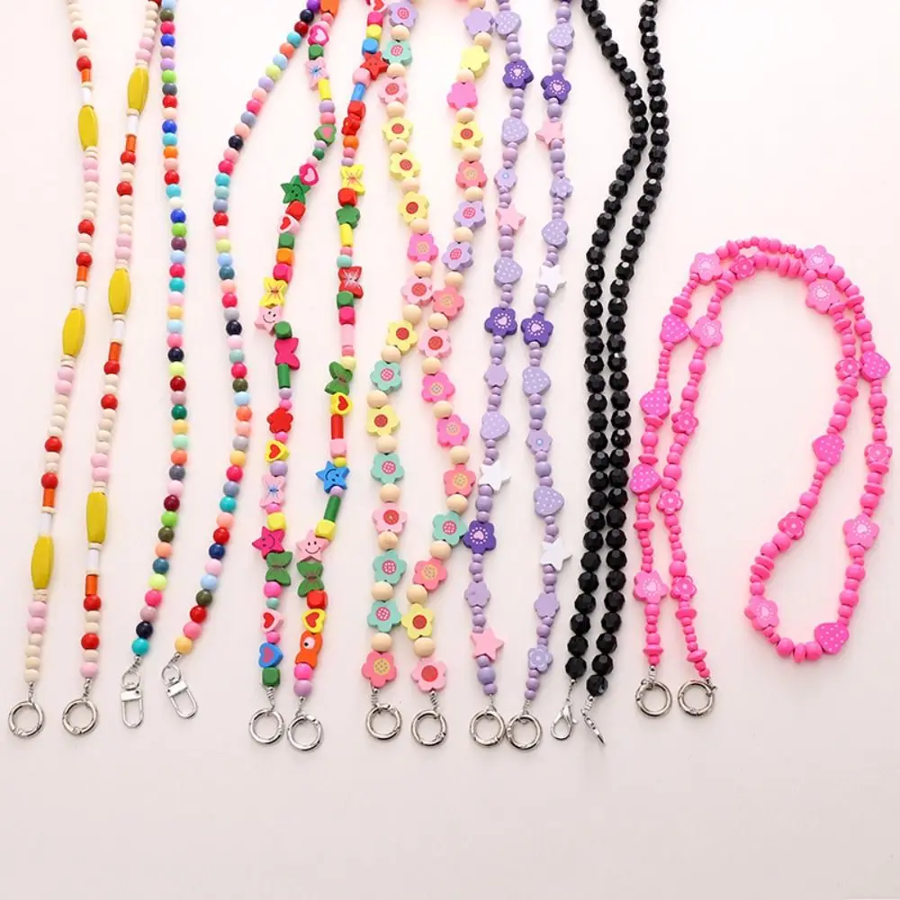 

Crossbody Mobile Phone Lanyard Crossbody Colored Irregular Cellphone Lanyard Mobile Phone Beaded Long Chain Colorful Universal