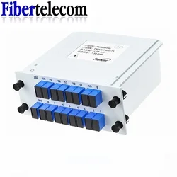 Optical Fiber Splitter  FTTH PLC Splitter Box 1-2 1-4 1-8 1-16 SC UPC Cassette Plug-in Type Planar Waveguide Optical