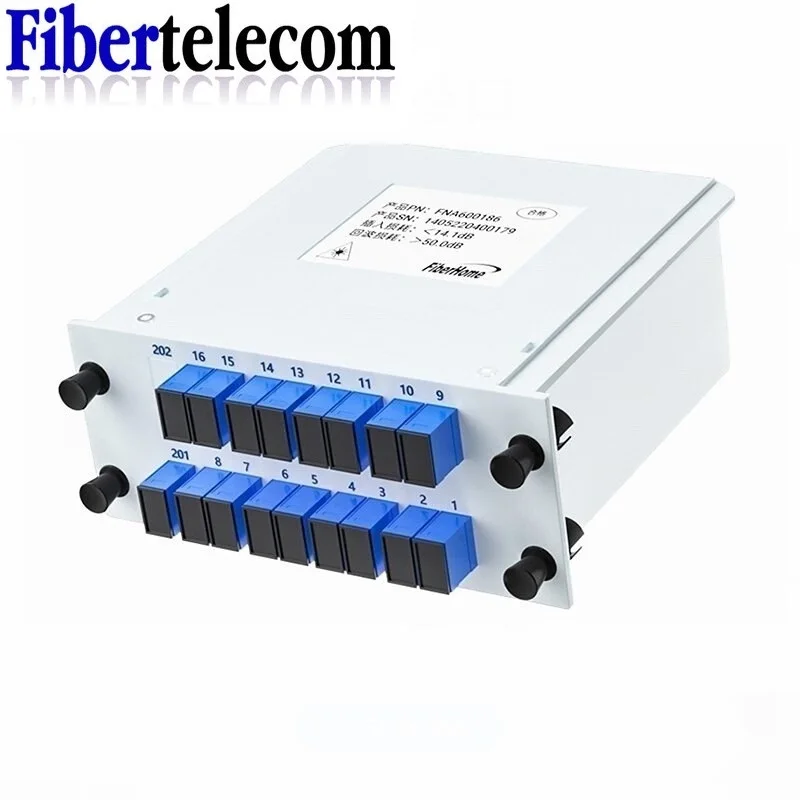 Optical Fiber Splitter  FTTH PLC Splitter Box 1-2 1-4 1-8 1-16 SC UPC Cassette Plug-in Type Planar Waveguide Optical