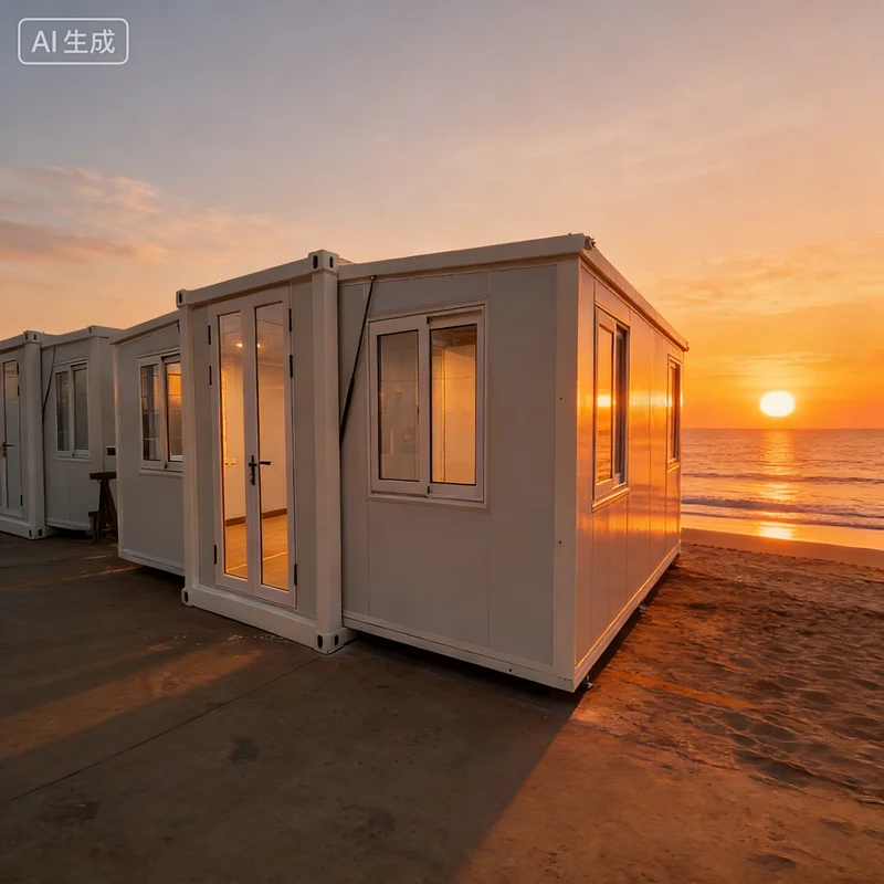 20ft Folding Tiny Container House Toilet Prefab Office Temporary Dormitory Bedroom Building Hotels Malls Mobile Camp