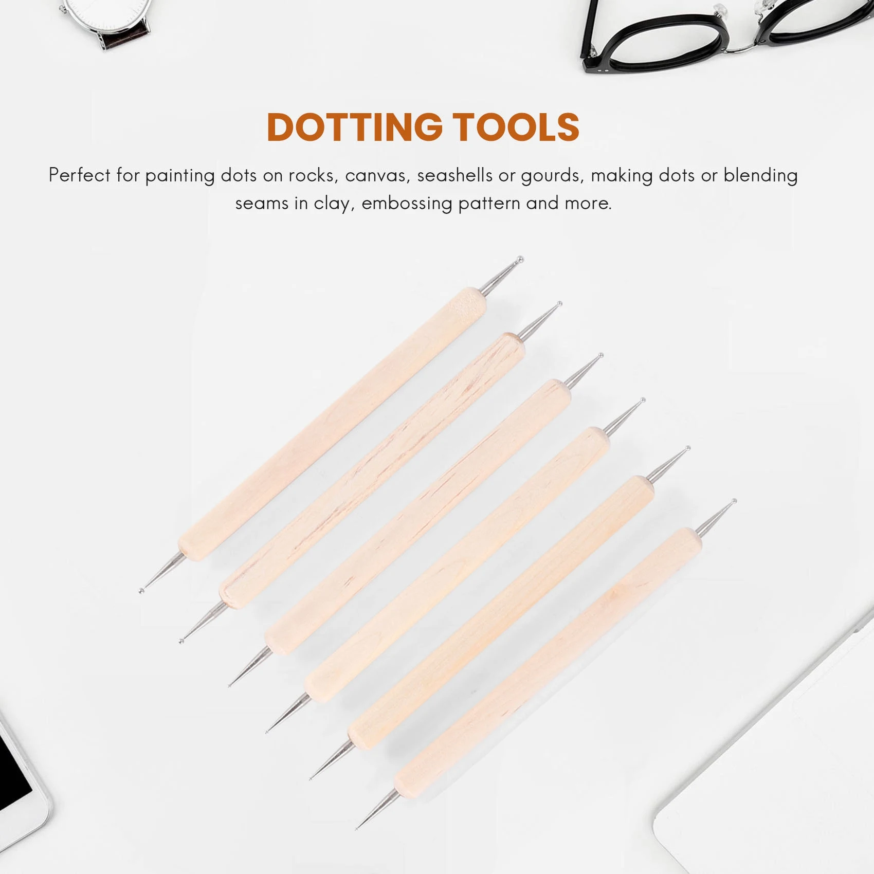 10 قطع من أدوات التنقيط، أقلام كروية لطلاء صخور ماندالا، حرفة طين الفخار، فن النقش الساخن