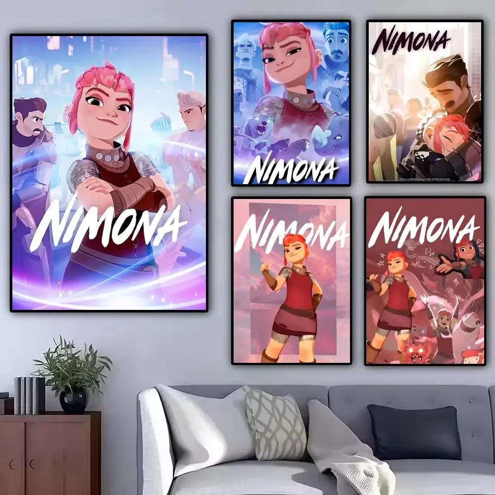 Animated Films N-Nimona Painting Calligraphy Modern Canvas Poster Wall Art Aesthetic Bedroom Decor for Cafe Home Gift
