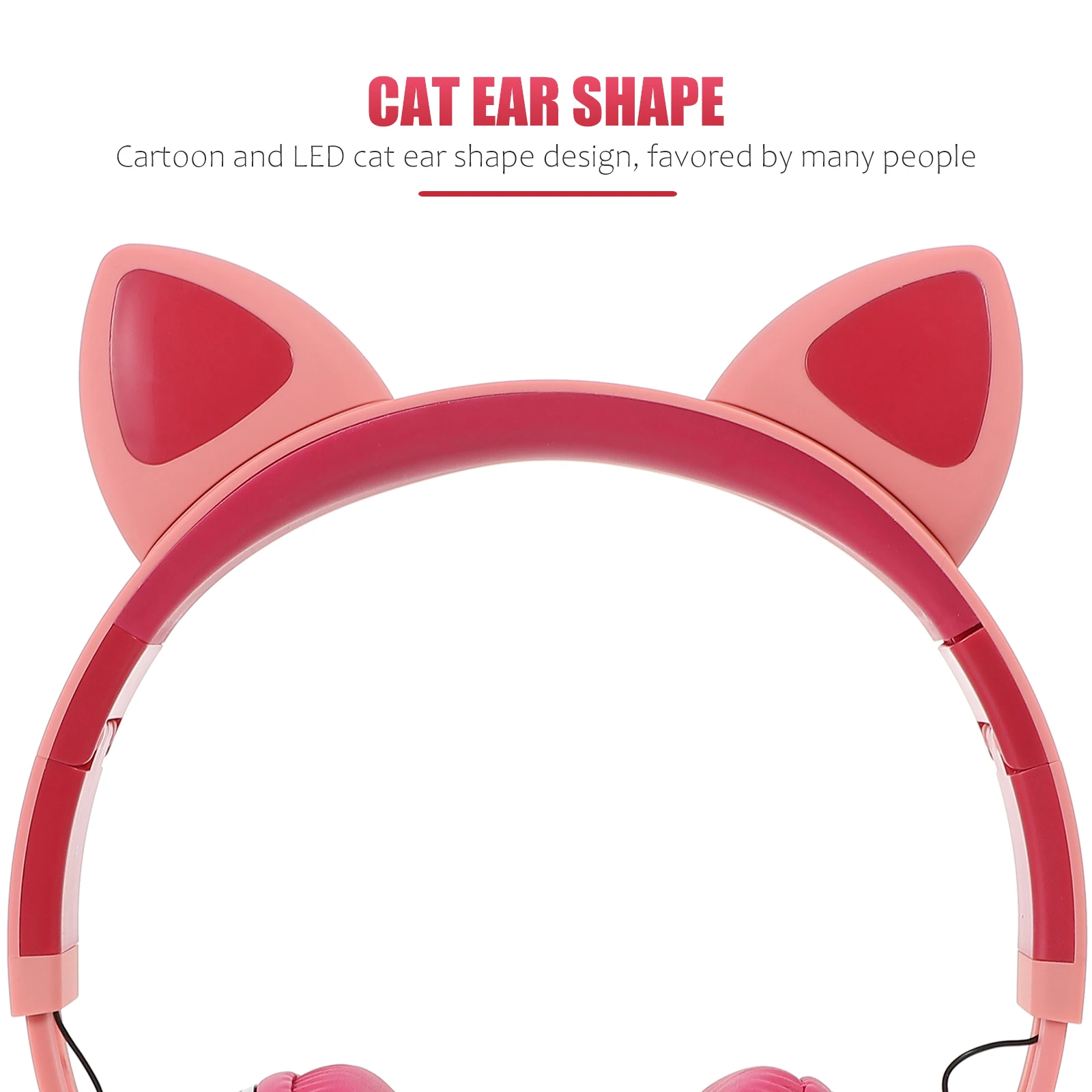 

1pc Cat Ear Headphones Wireless Glowing Led Cartoon Headset For Kids Flashing Earphones Adjustable Soft Comfortable