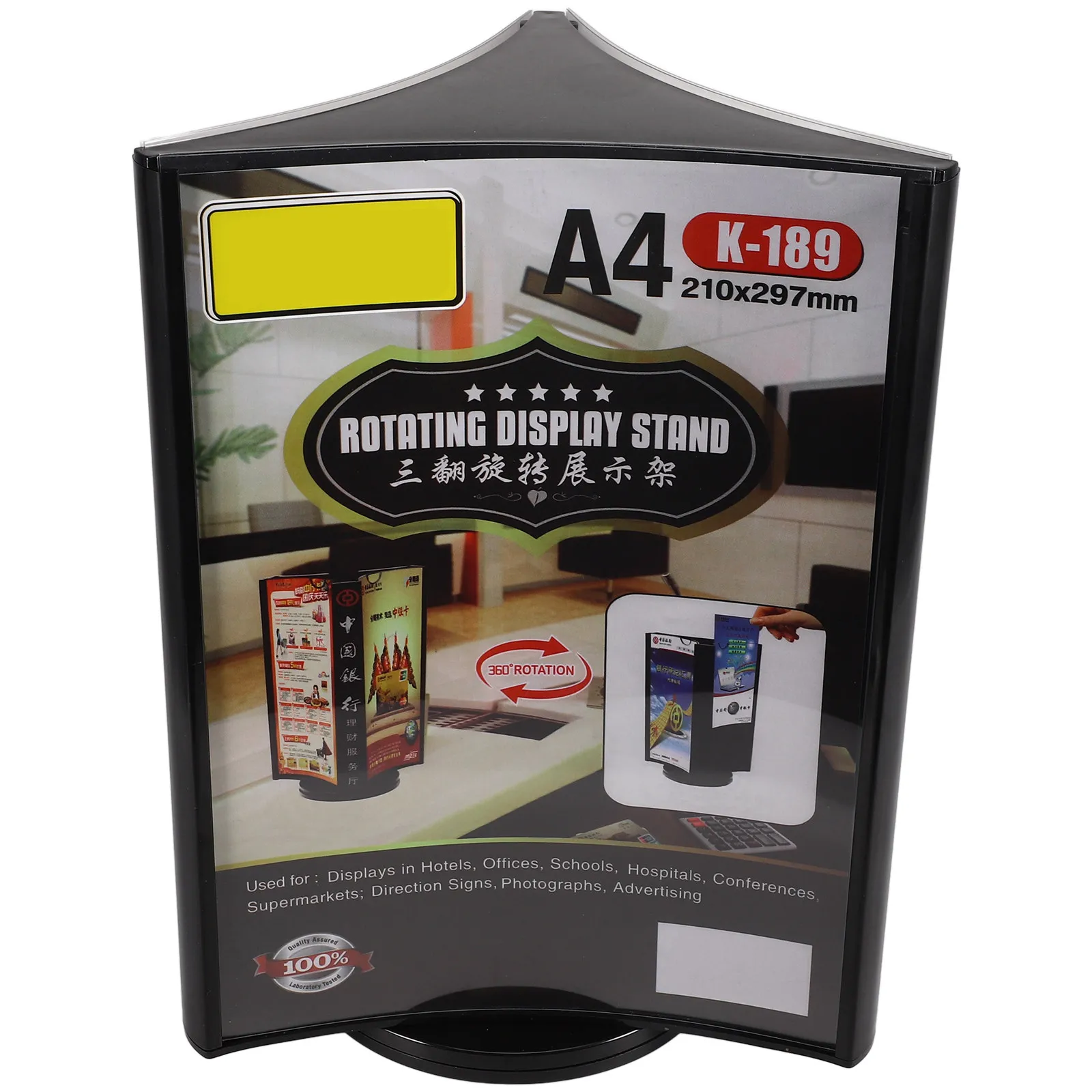 

Rotatable Desk Acrylic Advertising Display Stand Multi-Side Menu Holder Tabletop Sign Holder for Restaurant Shopping Mall