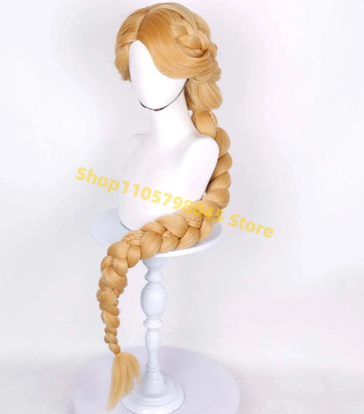 Princess Tangled Rapunzel Cosplay Wig Golden 120cm Long Braid Synthetic Wig Halloween Stage Show Cosplay Hair Accessory