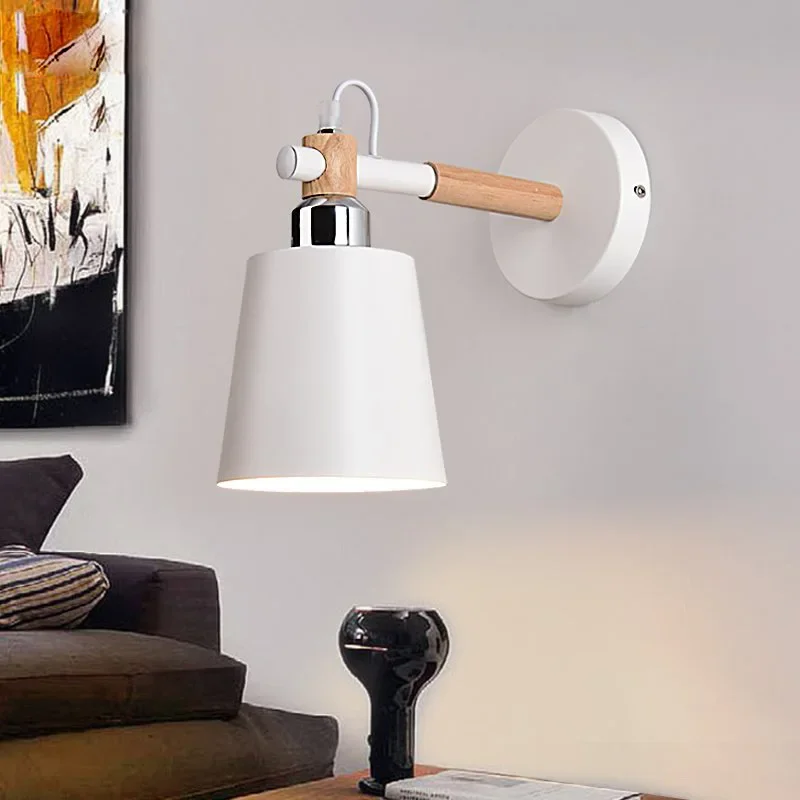 

Nordic loft E27 led wall lamp modern design white &black & gray & green color living room bedroom study corridor light