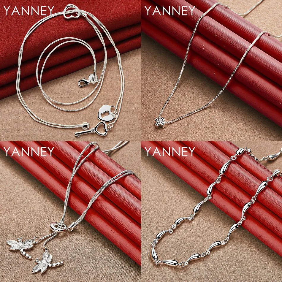 

Fashion 925 Sterling Silver Exquisite Dragonfly Water Drop Necklace Women Gift Jewelry Party Accessories Charm