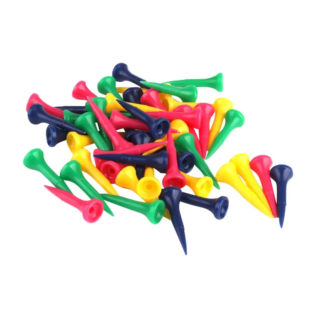 Pack 50pcs Novelty GRADUATED Plastic Golf Tee Tees 40mm - Assorted Colors