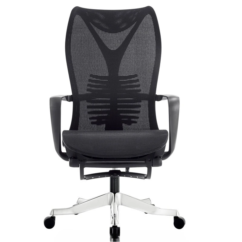 Höhenverstellbarer Günstiger Bürostuhl Moderner Mitarbeiter-Stuhl mit Hoher Rückenlehne Ergonomischer Drehbarer Computer-Bürostuhl in Schwarz