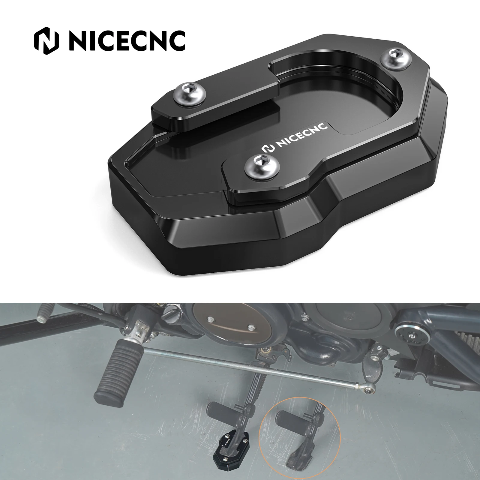 

For 2021-2024 Harley Sportster S RH1250S Kickstand Extension Pad Foot Side Stand Enlarger Plate