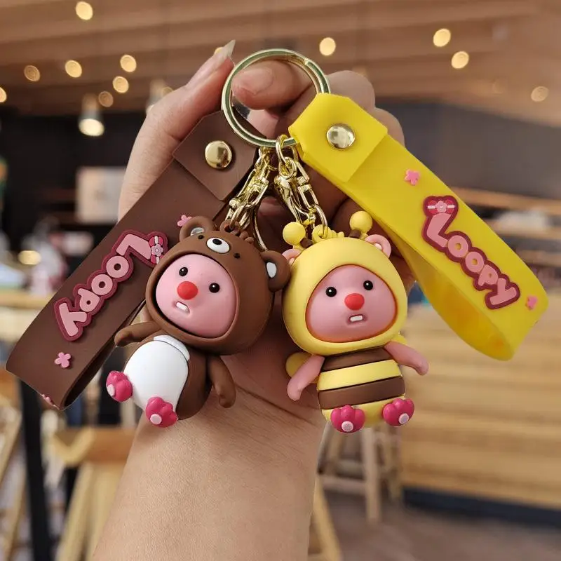 

Kawaii Miniso Loopy Keychains Pendant Doll Charm Couple Key Chain Pendant Decoration Key Ring Backpack for Girl Birthday Gift