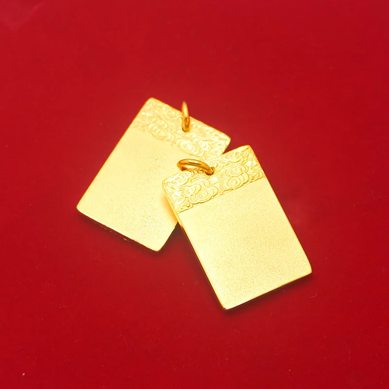 9999 gold "Wu Shi" charm pendant for small-sized men's jewelry, featuring Chinese trend and style, with auspicious