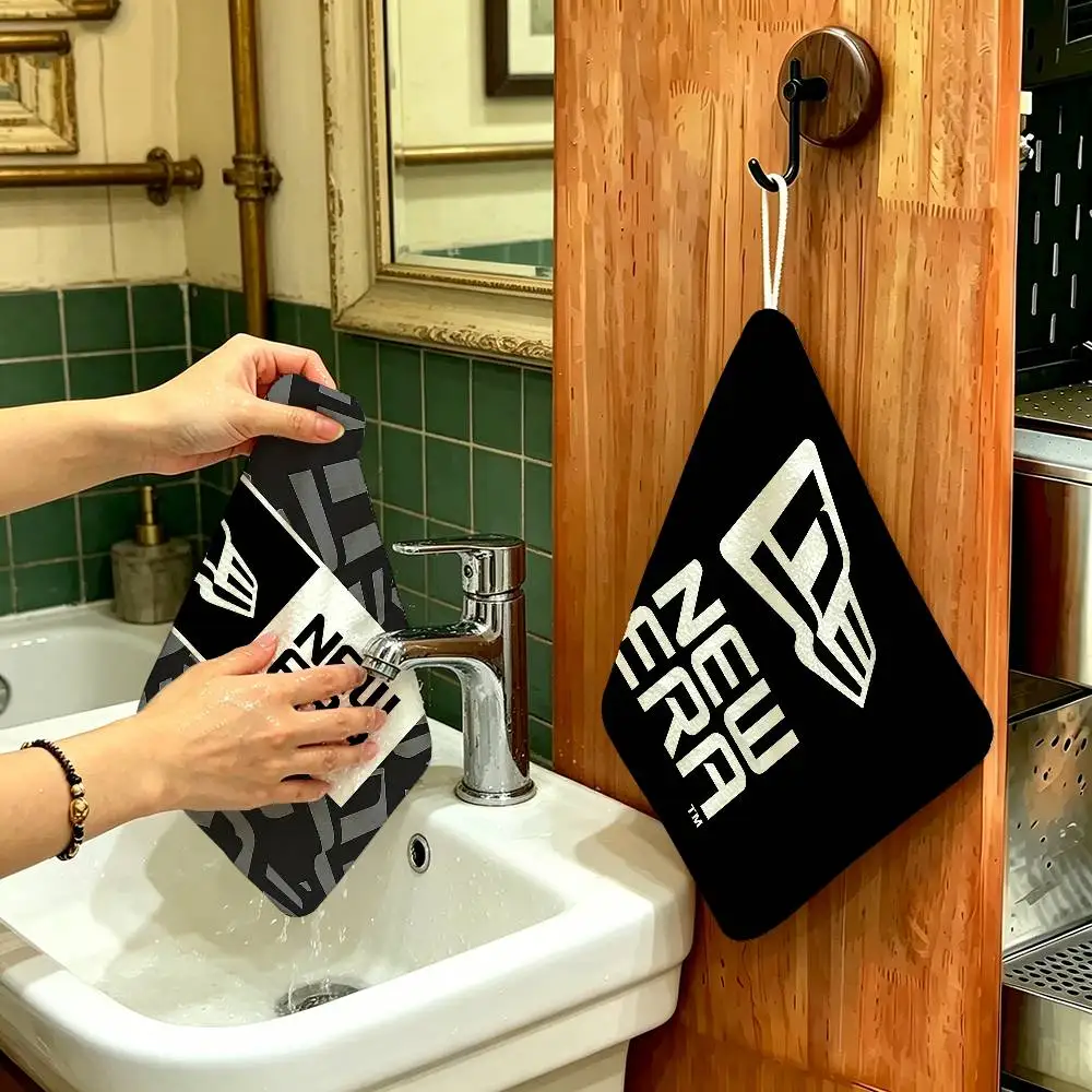N-NewS E-Era Logo Reusable Hanging Kitchen Towel, Polyester Cotton Soft Fabric For Office Home Daily Life