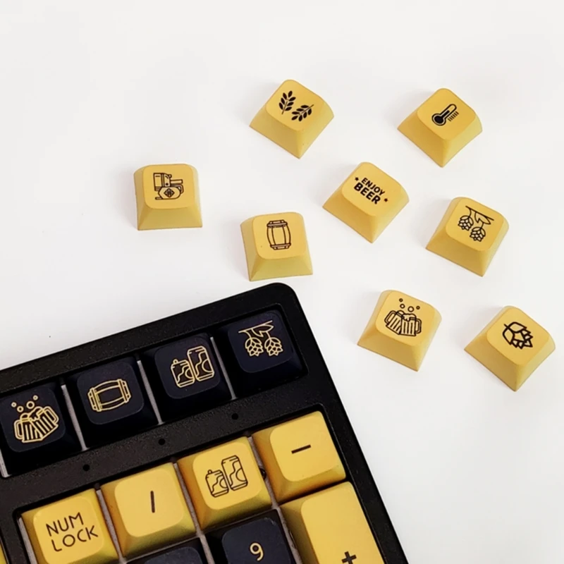 دروبشيب PBT XDA Craft Brew 134 أغطية مفاتيح للألعاب الميكانيكية لوحات المفاتيح MX-Switches DYE SUB لتقوم بها بنفسك غطاء