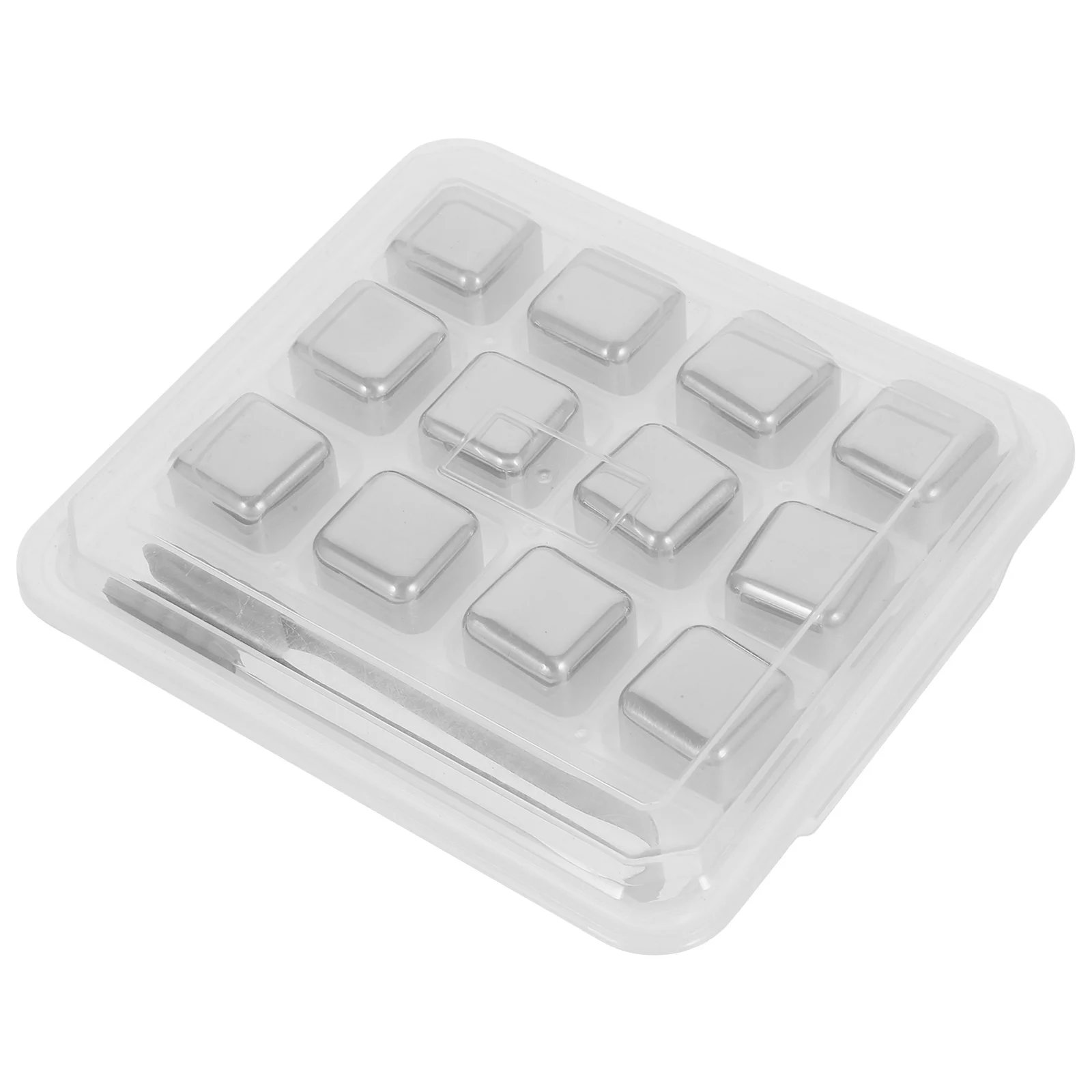 

1Set Stainless Steel Whiskey Stones Reusable Ice Cubes for Whiskey Wine Drinks with Tongs Metal Cooling Accessories