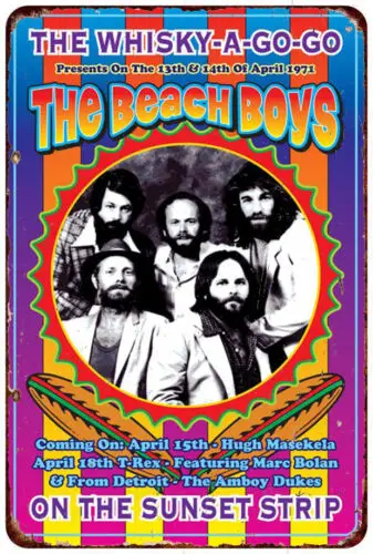 Beach Boys at the Whisky A Go Go concert poster Reproduction metal sign