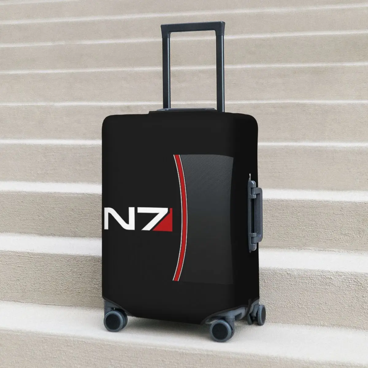 N7 Mass Effect Emblem غطاء حقيبة حماية مرن لرحلة الأمتعة يغطي لمدة 18-32 بوصة