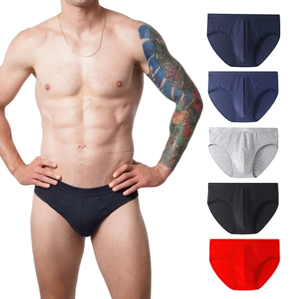 2PCS Fashion Cotton Briefs Men\'s Comfortable Underpants Breathable XL-8XL Underwear Panties Solid Sexy Comfortable Shorts